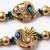 set of 2 multicolor artificial stones & beads thread rakhi with roli chawal chandan