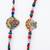 set of 2 multicolor artificial stones & beads thread rakhi with roli chawal chandan