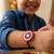 stylish red & blue avengers design kids rakhi with roli chawal chandan mishri