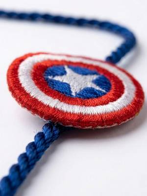 stylish red & blue avengers design kids rakhi with roli chawal chandan mishri 4