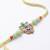 multicolor artificial beads ganesh ji thread rakhi with roli chawal chandan mishri