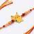 kids pikachu pokemon cartoon yellow & red thread rakhi with roli chawal chandan mishri