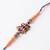 radha krishna multicolor artificial beads thread rakhi with roli chawal chandan mishri