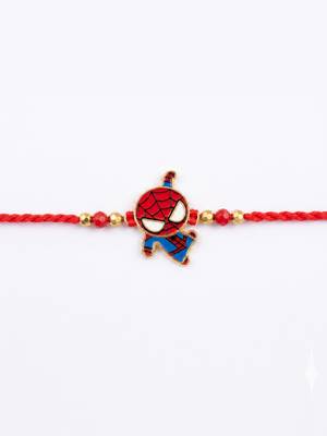 kids spider man character artificial beads thread rakhi with roli chawal chandan 5