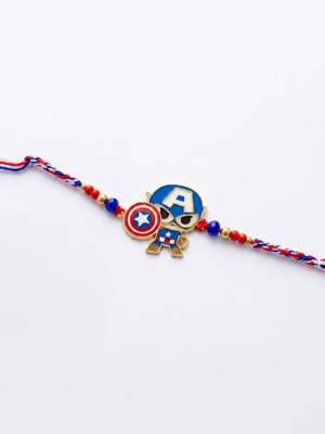 kids avengers character artificial beads thread rakhi with roli chawal chandan mishri 4
