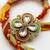 traditional artificial stones thread rakhi with roli chawal chandan mishri