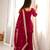 Maroon heavy embroidered crunchy silk kurta set with bell bottom