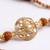 rudraksh & kundan studded gold toned thread rakhi with roli chawal chandan mishri
