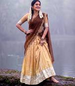 Woven Silk Blend Lehenga Choli with Embroidered Dupatta