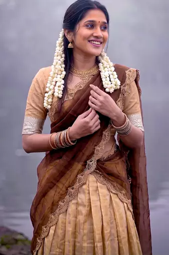 Woven Silk Blend Lehenga Choli with Embroidered Dupatta