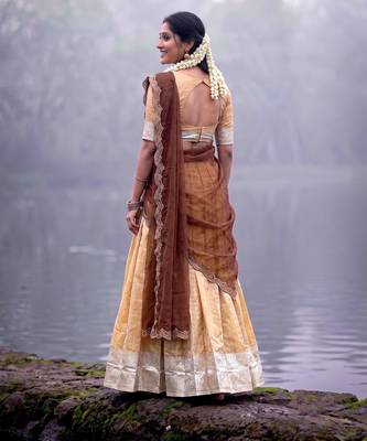 Woven Silk Blend Lehenga Choli with Embroidered Dupatta 3