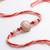 floral design multicolor artificial stones & beads thread rakhi with roli chawal