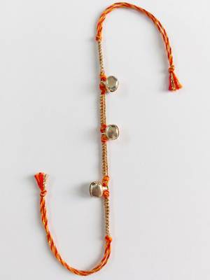 golden ghungroo thread rakhi with roli chawal chandan mishri 4