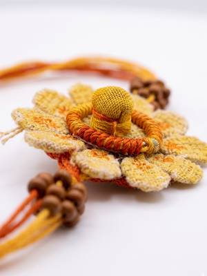 yellow floral seed thread rakhi with roli chawal chandan mishri 3