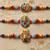 multicolor set of 3 artificial stones religious thread rakhi with roli chawal chandan