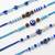 set of 5 blue evil eye thread rakhi with roli chawal chandan mishri