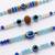 set of 4 blue evil eye thread rakhi with roli chawal chandan mishri