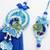 set of 2 peacock design bhaiya bhabhi rakhi with roli chawal chandan mishri