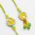 set of 2 artificial beads mirror work bhaiya bhabhi rakhi with roli chawal chandan