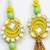 set of 2 artificial beads mirror work bhaiya bhabhi rakhi with roli chawal chandan
