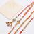 set of 4 artificial beads family pack thread rakhi with roli chawal chandan mishri