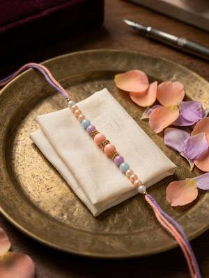 set of 2 bangle style handcrafted bhaiya bhabhi rakhi with roli chawal chandan mishri 3