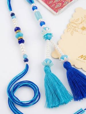 set of 2 traditional bhaiya bhabhi rakhi with roli chawal chandan mishri 5