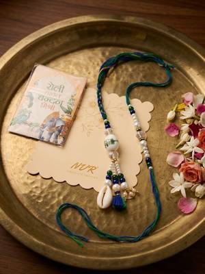 set of 2 traditional bhaiya bhabhi rakhi with roli chawal chandan mishri 5
