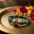 magnetic opening blue meenakari work thread rakhi with roli chawal chandan mishri