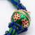 magnetic opening blue meenakari work thread rakhi with roli chawal chandan mishri