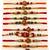 set of 10 artificial stones & beads thread rakhi with roli chawal chandan mishri