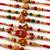 set of 10 artificial stones & beads thread rakhi with roli chawal chandan mishri