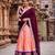 South Indian Style Peach Kanchipuram Silk Lehenga Choli Set for Women