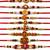 set of 10 artificial stones & beads thread rakhi with roli chawal chandan mishri
