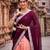 South Indian Style Peach Kanchipuram Silk Lehenga Choli Set for Women