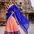 South Indian Style Peach Kanchipuram Silk Lehenga Choli Set for Women