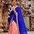 South Indian Style Peach Kanchipuram Silk Lehenga Choli Set for Women