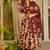 Floral printed muslin v neck maroon anarkali set