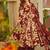 Floral printed muslin v neck maroon anarkali set