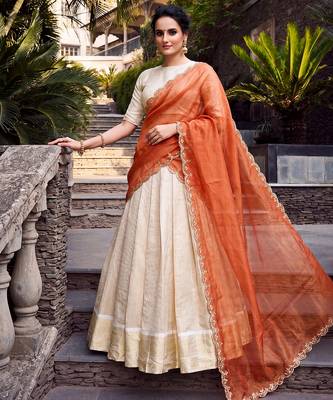 Women Ethnic Wear Jacquard Zari Weaving Lehenga Choli Set with Heavy Dupatta 1