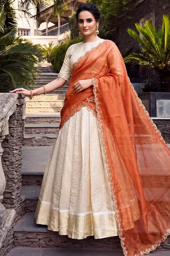 Women Ethnic Wear Jacquard Zari Weaving Lehenga Choli Set with Heavy Dupatta