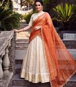 Women Ethnic Wear Jacquard Zari Weaving Lehenga Choli Set with Heavy Dupatta