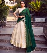 Women Ethnic Wear Jacquard Zari Weaving Lehenga Choli Set with Heavy Dupatta