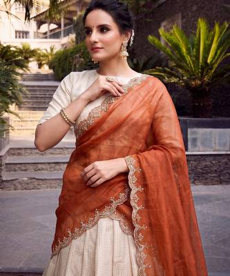 Women Ethnic Wear Jacquard Zari Weaving Lehenga Choli Set with Heavy Dupatta 2