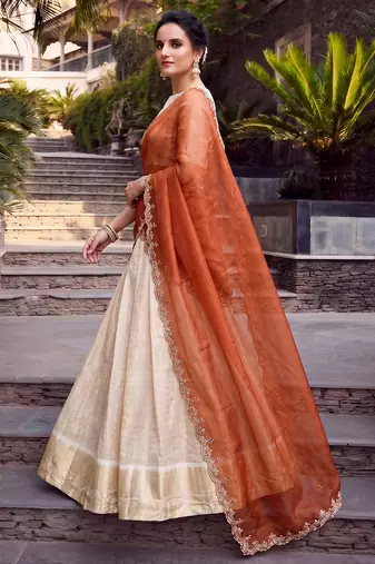 Women Ethnic Wear Jacquard Zari Weaving Lehenga Choli Set with Heavy Dupatta