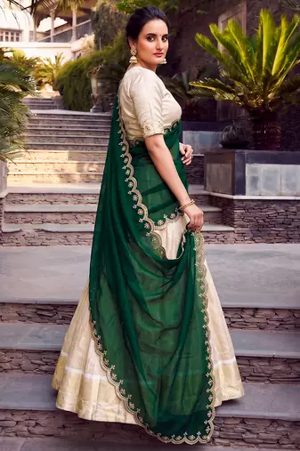 Women Ethnic Wear Jacquard Zari Weaving Lehenga Choli Set with Heavy Dupatta