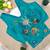 Teal blue navratri rayon silk blend mirror work blouse