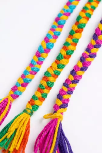 set of 3 multicolor thread rakhi with roli chawal chandan mishri