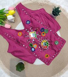 Dusty rose navratri rayon silk blend mirror work blouse