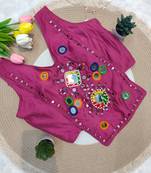 Dusty rose navratri rayon silk blend mirror work blouse